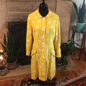 Vintage yellow and white polka dot jacket